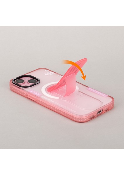Iphone 15 Kickstand Manyetik Çift Katman Pc+Tpu Koruyucu Telefon Pembe Telefon Kılıfı (Yurt Dışından) fırsatları