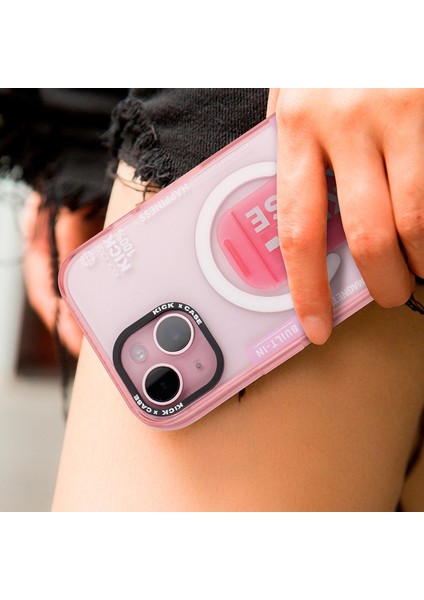 Iphone 15 Kickstand Manyetik Çift Katman Pc+Tpu Koruyucu Telefon Pembe Telefon Kılıfı (Yurt Dışından) indirimleri