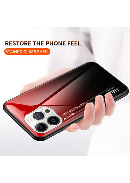 Iphone 15 Pro Temperli Cam Arka Pc+Tpu Gradient Renk Tasarım Beyaz Telefon Kılıfı (Yurt Dışından) fiyatları