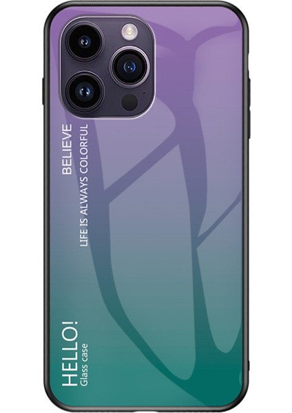 Iphone 15 Pro Max Gradyanlı Temperli Cam Pc+Tpu Anti Drop Telefon Sınıflandırıcı Mor Telefon Kılıfı (Yurt Dışından)