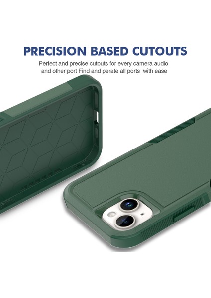Iphone 15 Plus Pc+Tpu Çift Katman Koruma Kapağı Bırak Kötü Telefon Vaka Dark Yeşil Telefon Kılıfı (Yurt Dışından) indirimleri