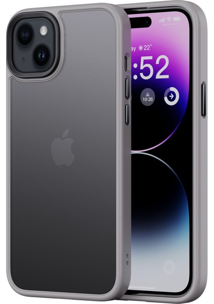 Iphone 15 Plus Kasa Alüminyum Alaşımlı Kamera Çerçevesi Tpu+Pc Cep Telefonu Işık Gri Telefon Kılıfı (Yurt Dışından)