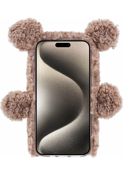 Iphone 15 Pro 3D Bear Furry Peluş Yumuşak Tpu Kış Sıcak Koruyucu Telefon Telefon Kılıfı (Yurt Dışından) fiyatları