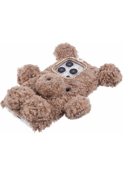 Iphone 15 Pro 3D Bear Furry Peluş Yumuşak Tpu Kış Sıcak Koruyucu Telefon Telefon Kılıfı (Yurt Dışından) modelleri