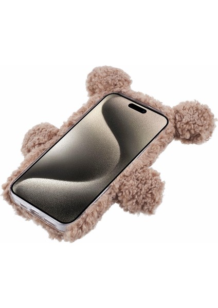 Iphone 15 Pro 3D Bear Furry Peluş Yumuşak Tpu Kış Sıcak Koruyucu Telefon Telefon Kılıfı (Yurt Dışından) fırsatları