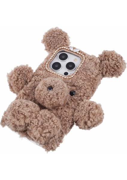 Iphone 15 Pro 3D Bear Furry Peluş Yumuşak Tpu Kış Sıcak Koruyucu Telefon Telefon Kılıfı (Yurt Dışından) indirimleri