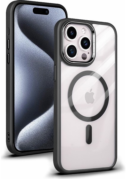 Iphone 15 Pro Slim Case Koruyucu Tpu+Pc Telefon Black Için Clear Case ile Uyumlu Telefon Kılıfı (Yurt Dışından)