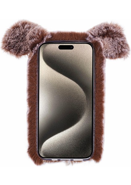 Iphone 15 Pro Max Case Case Pıge Tasarım Peluş+Tpu Yumuşak Anti Drop Telefon Kahverengi Telefon Kılıfı (Yurt Dışından) fiyatları