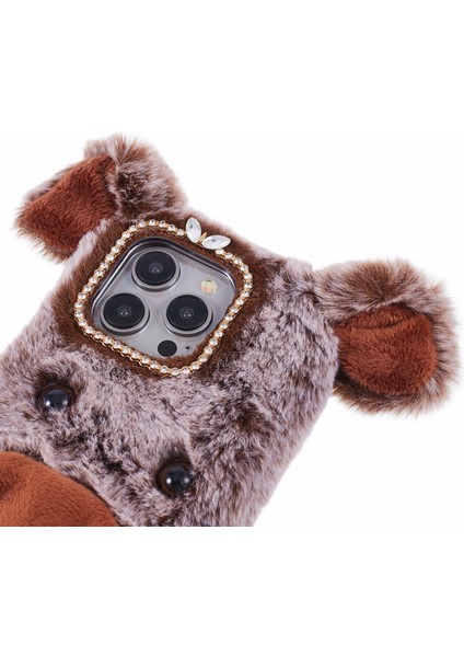 Iphone 15 Pro Max Case Case Pıge Tasarım Peluş+Tpu Yumuşak Anti Drop Telefon Kahverengi Telefon Kılıfı (Yurt Dışından) indirimleri