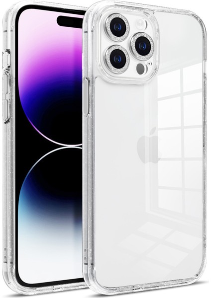 Iphone 14 Pro Max Case Pc+Tpu+Cam Işıltılı Toz Telefon Kabuğu Şeffaf Telefon Kılıfı (Yurt Dışından)
