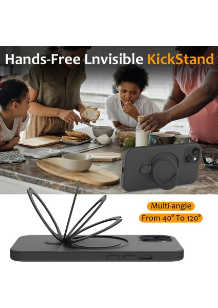 Iphone 15 Plus Artı Manyetik Kasa Için Telefon Kickstand Cover Black Gray ile Uyumlu Telefon Kılıfı (Yurt Dışından) indirimleri