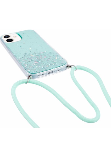 Iphone 12 Pro/12 Case Sparkle Epoxy Tpu Telefon Kabuğu Lanyard Telefon Kılıfı (Yurt Dışından)
