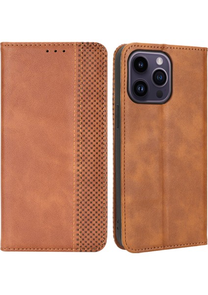 Iphone 15 Pro Max Max Vaca Magınety Auto Amasibe Deri Cül Stand Telefon Kullanıcı Telefon Kılıfı (Yurt Dışından)
