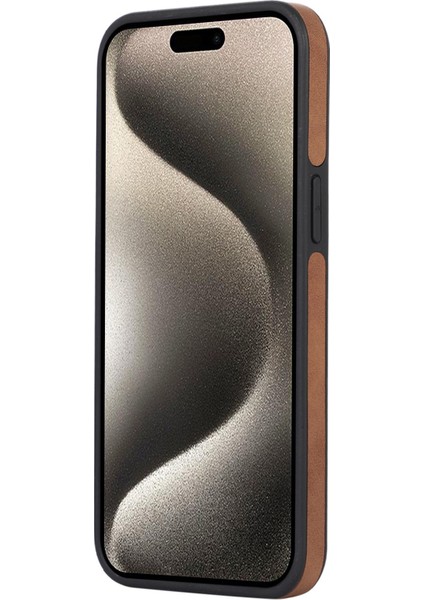 Iphone 15 Pro Max Case Bırak Damdan Dirençli Pu Deri Kaplamalı Tpu Logo Cep Telefonu Kabuk Kahverengi Görüntüleyin Telefon Kılıfı (Yurt Dışından) indirimleri