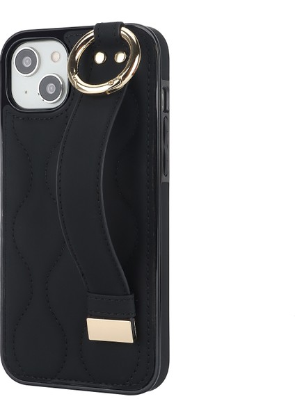 iPhone 14 Plus Için Cep Telefonu Vaka Dalgası Deseni Şok Geçirmez Pu+Tpu Bilekliği Siyah Telefon Kılıfı (Yurt Dışından) fırsatları