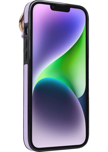 Iphone 13 Mini Yüzüğü Kickstand Pu Deri+Tpu Cep Telefonu Ları Telefon Kılıfı (Yurt Dışından)