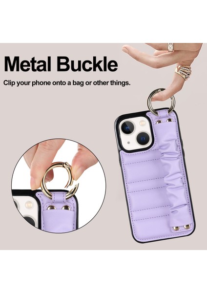 Iphone 13 Mini Yüzüğü Kickstand Pu Deri+Tpu Cep Telefonu Ları Telefon Kılıfı (Yurt Dışından)