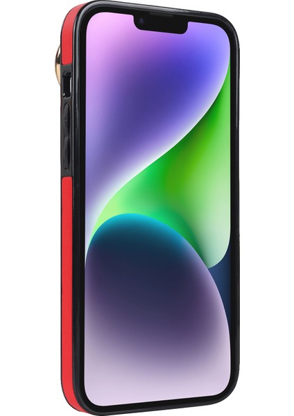 Iphone 13 Mini Yüzüğü Kickstand Pu Deri+Tpu Cep Telefon Ları Kırmızı Telefon Kılıfı (Yurt Dışından) fiyatları