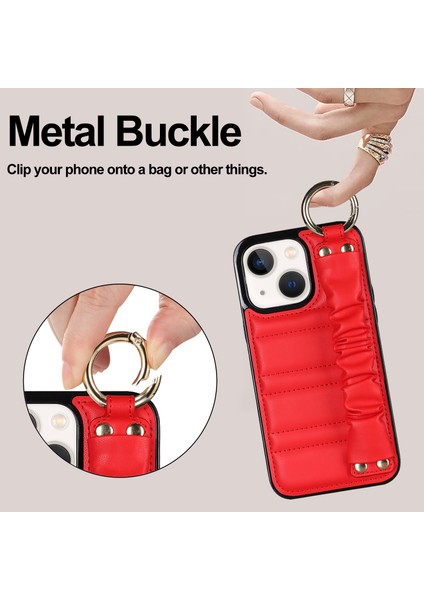 Iphone 13 Mini Yüzüğü Kickstand Pu Deri+Tpu Cep Telefon Ları Kırmızı Telefon Kılıfı (Yurt Dışından) indirimleri