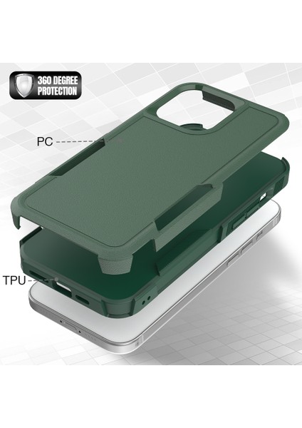 Iphone 15 Pro Max Mappy Telefon Geri Pc+Tpu Bırak Koruma Case Dark Telefon Kılıfı (Yurt Dışından)