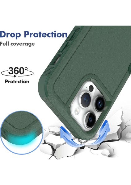 Iphone 15 Pro Max Mappy Telefon Geri Pc+Tpu Bırak Koruma Case Dark Telefon Kılıfı (Yurt Dışından)