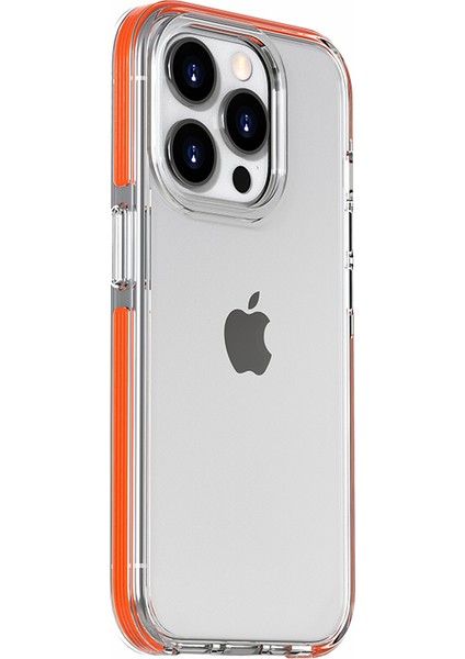 Iphone 15 Pro Max Anti Drop Hard Pc+Yumuşak Tpu+Tpe Telefon Orange Için Crystal Clear Telefon Kılıfı (Yurt Dışından)