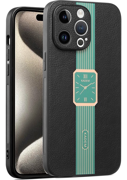 Iphone 15 Pro Case Pu+Tpu+Akrilik Elektrikli Telefon Yeşil Telefon Kılıfı (Yurt Dışından)