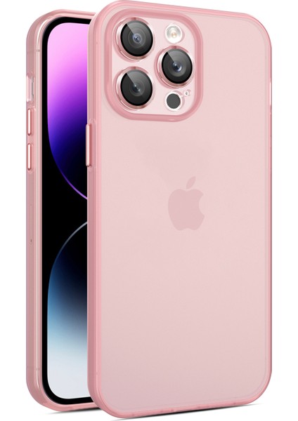 Iphone 15 Pro Ravaboment Mat Pc+Tpu Cam Lensli Film Pembe Telefon Kılıfı (Yurt Dışından)