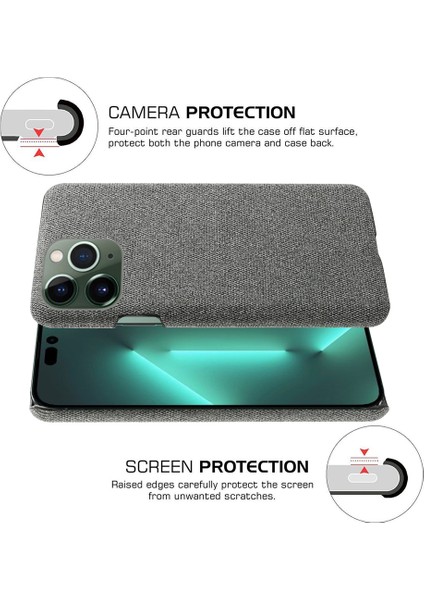 Iphone 15 Pro Max Cloth+Hard Pc Slip Slip Smartphone Kasası Şok Geçirmez Kabuk Koruyucu Telefon Gre Telefon Kılıfı (Yurt Dışından) indirimleri