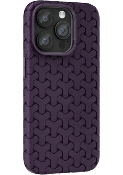 Iphone 13 Pro 6.1 Inç Kasa Çizgiye Döküm Anti Tpu 3D Köpek Dişleri Doku Telefon Dark Mor Telefon Kılıfı (Yurt Dışından)