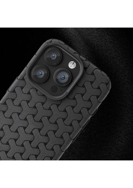 Iphone 13 Pro 6.1 Inç Kasa Çizgiye Döküm Anti Tpu 3D Köpek Dişleri Doku Telefon Dark Mor Telefon Kılıfı (Yurt Dışından)
