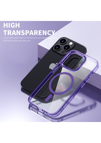 Iphone 15 Pro Pc+Tpu Şeffaf Morası ile Uyumlu Magnetic Telefon Kılıfı (Yurt Dışından) indirimleri