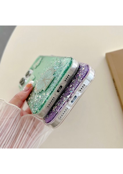 Iphone 15 Pro Case Için Tpu Epoksi Dönme Dönme Çarkı Sparkle Glitter Mor Telefon Kılıfı (Yurt Dışından) fiyatları