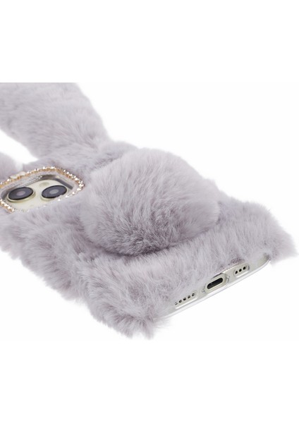 Iphone 15 Fluffy Bunny Kulak Esnek Tpu Koruyucu Telefon Işık Gri Telefon Kılıfı (Yurt Dışından) fırsatları