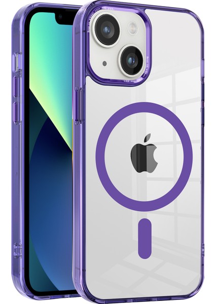 Iphone 13 Şeffaf Pc+Tpu Telefon Geri Morası Için ile Uyumlu Manyetik Kasa Telefon Kılıfı (Yurt Dışından)