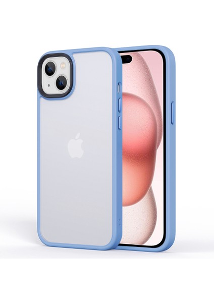 Iphone 15 Plus Alüminyum Alaşım Kamera Çerçevesi Tpu+Pc Cep Telefonu Baby Mavi Telefon Kılıfı (Yurt Dışından)