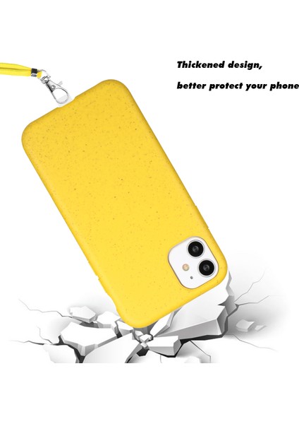Iphone 11 Için Magnicy Buğday Samanı+Tpu Uzun Kordonlu, Çevre Dostu Telefon Koruyucu Telefon Kılıfı (Yurt Dışından)