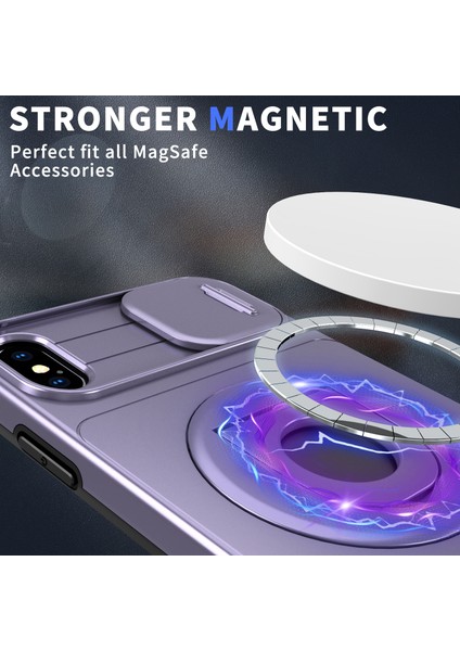 Iphone X/xs Manyetik Case Kickstand Anti Cratch Zırh Telefonu Mor Telefon Kılıfı (Yurt Dışından)