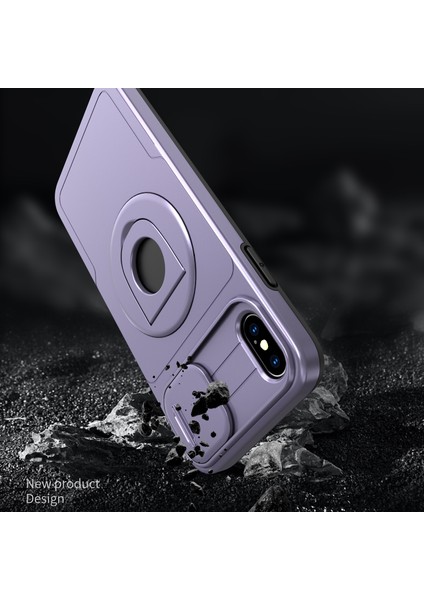 Iphone X/xs Manyetik Case Kickstand Anti Cratch Zırh Telefonu Mor Telefon Kılıfı (Yurt Dışından)