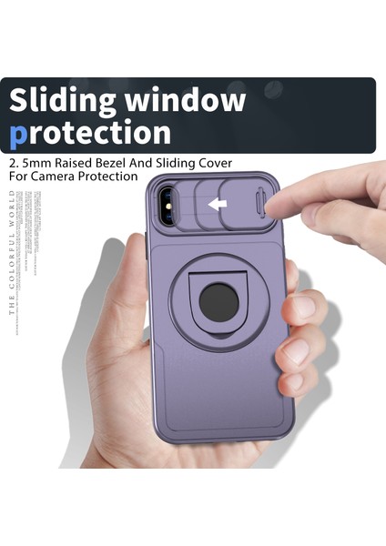 Iphone X/xs Manyetik Case Kickstand Anti Cratch Zırh Telefonu Mor Telefon Kılıfı (Yurt Dışından)