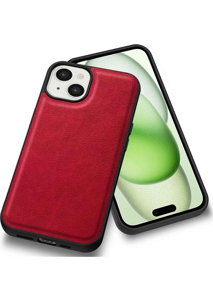 Iphone 15 Slim Fit Shell Pu Deri+Tpu+Pc Retro Telefon Korusu Kırmızı Telefon Kılıfı (Yurt Dışından) fiyatları