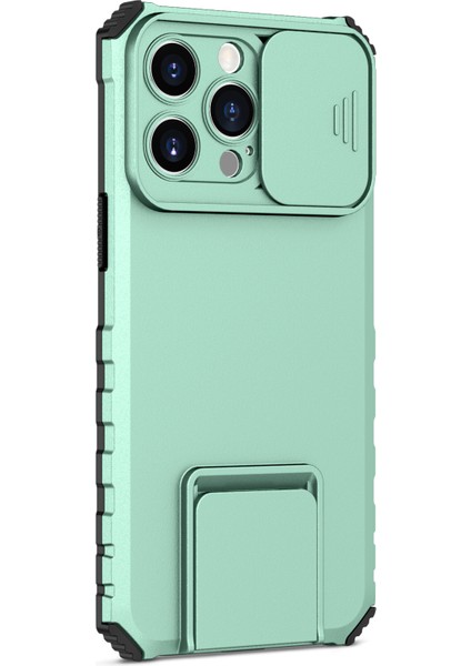 Iphone 15 Pro Max Slide Kamera Kapağı Pc+Tpu Önleme Önleyici Kickstand Batak Baby Telefon Kılıfı (Yurt Dışından)