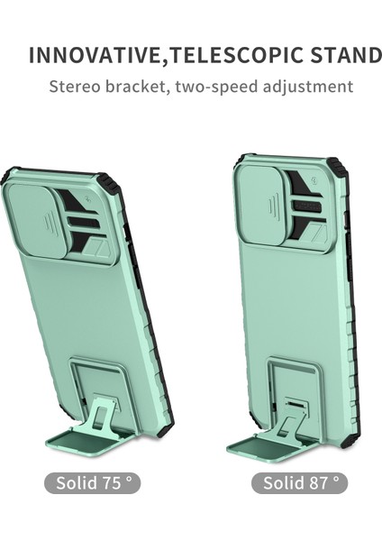 Iphone 15 Pro Max Slide Kamera Kapağı Pc+Tpu Önleme Önleyici Kickstand Batak Baby Telefon Kılıfı (Yurt Dışından)