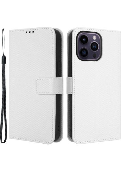 Iphone 15 Pro Deri Deri Koruyucu Telefon Beyaz Telefon Kılıfı (Yurt Dışından)