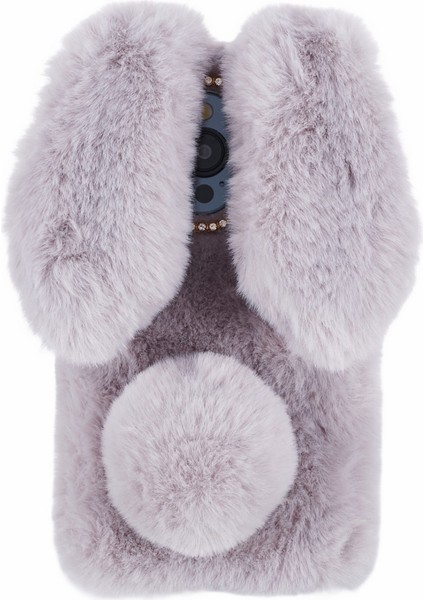 Iphone 15 Pro Fluffy 3D Bunny Kulakları Kış Kış Sıcak Yumuşak Tpu Telefon Vaka Işığı Gri Telefon Kılıfı (Yurt Dışından) fiyatları