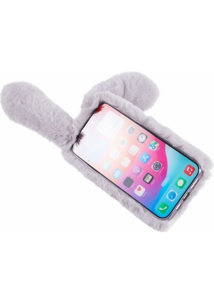Iphone 15 Pro Fluffy 3D Bunny Kulakları Kış Kış Sıcak Yumuşak Tpu Telefon Vaka Işığı Gri Telefon Kılıfı (Yurt Dışından) fırsatları
