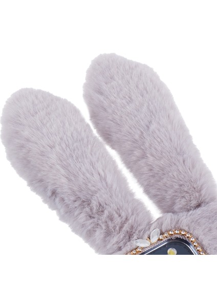Iphone 15 Pro Fluffy 3D Bunny Kulakları Kış Kış Sıcak Yumuşak Tpu Telefon Vaka Işığı Gri Telefon Kılıfı (Yurt Dışından) indirimleri