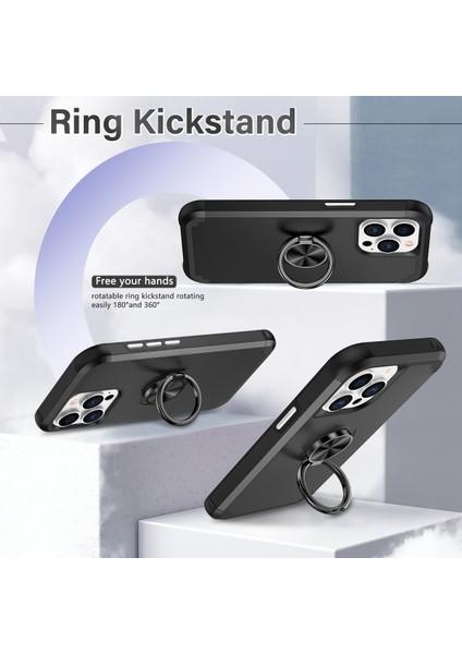 Iphone 15 Pro Cep Telefonu Pc+Tpu Kırpma Geçirmez Kickstand Koruyucu Black Telefon Kılıfı (Yurt Dışından) fiyatları