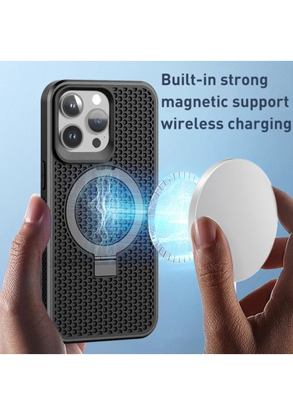 Iphone 15 Pro Isı Dispidasyonu Için Ka Tpu Kasa Kickstand Manyetik Koruyucu Telefon Morası Telefon Kılıfı (Yurt Dışından) modelleri