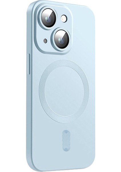 Iphone 14 Plus Case Tpu Için Yüksek Alüminyum Silicon Cam Film Mavisi ile Manyetik Telefon Kılıfı (Yurt Dışından)